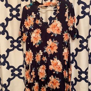 Navy floral dress